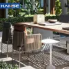 Outdoor Garden Black Rope Dinning Chair Outdoor Back Water Proof