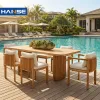 Outdoor Modern Furniture Dining Table Set 6 Seater With Chairs Hotel Garden Table and Chair Luxury Dining Table Set Resort