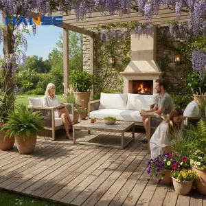Outdoor Patio Garden Sets Wood Couch Sofa Furniture Teak Modular L-sectional