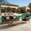 Outdoor Space or Indoor Sun Room Relaxing Lounge Furniture Wood Wicker Recliner Outdoor Garden New Sofa