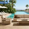Superior Quality Premium Crafted Teak Wood Outdoor Sofa Set All Weather Waterproof Eco-Friendly Courtyard Garden Furniture for