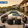 Tropical Style Aluminum Patio Sofa Set Cushions for Poolside Garden Warehouse High End Hotel Resort Outdoor Furniture