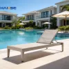 UV Resistant Finish Durable Build Eco-Friendly Modern Design Luxury Aluminum Adjustable Outdoor Sun Lounger Chaise Hotel Villa