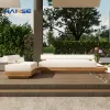 Villa Custom Modern Hotel Outdoor Sofas Garden Water-resistant Eco-Friendly Wooden Frame Teak Wood Sofa Set