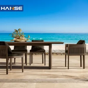 Villa Garden Sets Resort Patio Outdoor Dining Chairs Luxury Aluminum Outdoor Furniture Set Hotel Garden Outdoor Table and Chair