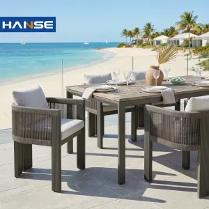 Villa Resort Hotel Courtyard Aluminum Outdoor Garden Furniture Metal Patio Table and Chairs Set