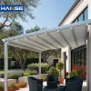 Wall Mounted Modern Aluminum Pergola Motorized Easy-to-Assemble Powder Coated All-Weather Retractable Roof Pavilion Commercial