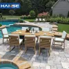 Wholesale Modern Courtyard Teak Wood Weather Resistant Outdoor Dining Sets with Luxury Chairs and Tables