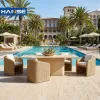 Wholesale Wood Aluminum Outdoor Garden Table and Chairs Small 5 Person Outdoor Dining Table Set Patio Furniture